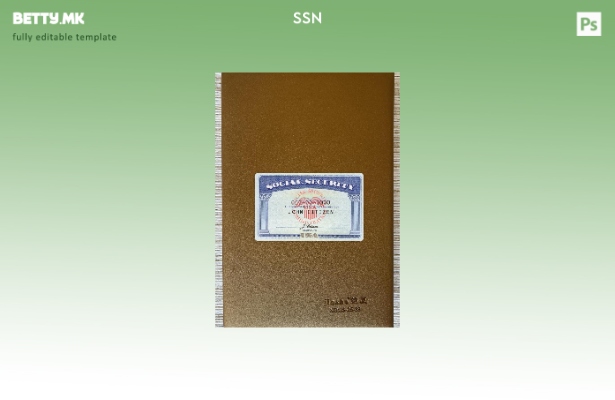 модерен стил USA SSN PSD датотеки, скенирајте изглед и фотографирана слика во ша